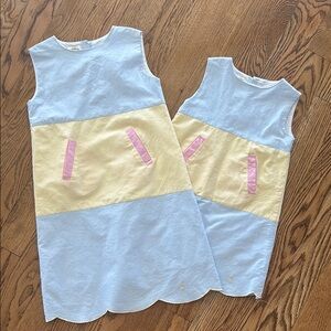 Color block matching dresses